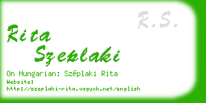 rita szeplaki business card
