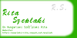 rita szeplaki business card